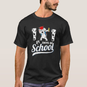 Camiseta Feliz 101 Dias Estudantes de Cachorro na Escola Pr
