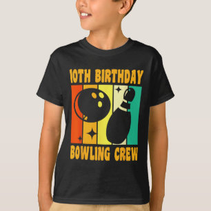 Camiseta Feliz 10 de aniversário, 10 anos, Boliche Vintage