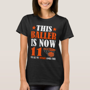Camiseta Feliz 11 Aniversário De 11 Anos 11 De Basquete Bi