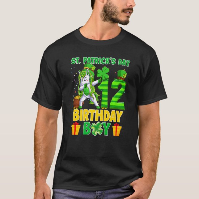 Camiseta Feliz 12 de Dia de São Patrício de Aniversário Uni (Frente)