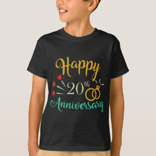 Camiseta Feliz 20 Anniversário Correspondente Casais 20 Ann
