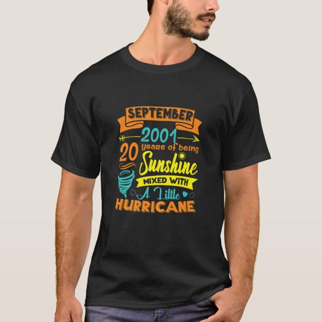 Camiseta Feliz 20 Birthday Sunshine setembro de 2001 20 Yea (Frente)