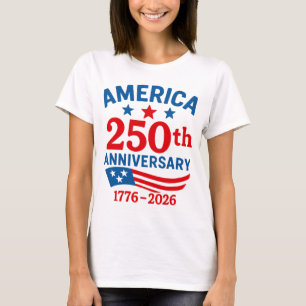 Camiseta Feliz 250º Aniversário América 4 de Julho 