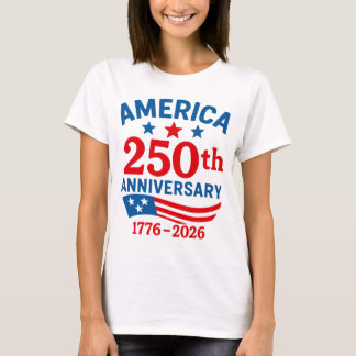 Camiseta Feliz 250º Aniversário América 4 de Julho 
