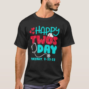 Camiseta Feliz 2 22 22 Enfermeiro Stethoscope 2 de fevereir