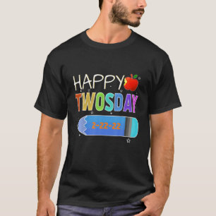 Camiseta Feliz 2/22/22 Terça-Feira, Terça-Feira, 22 De Fe
