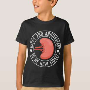 Camiseta Feliz 2 Anos de Aniversário ao Meu Novo Transplant
