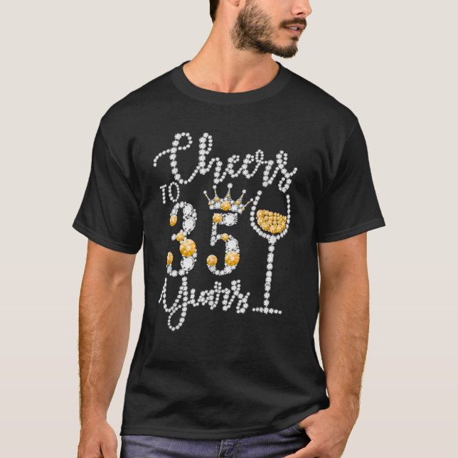 Camiseta Feliz 35 Anos Feliz Rainha D (Frente)