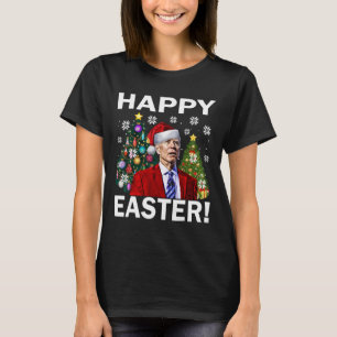 Camiseta Feliz 4º de Páscoa Engraçado Joe Biden Natal Feio