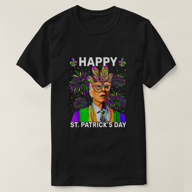 Camiseta Feliz 4º Dia Da Páscoa, Engraçado Joe Biden Mardi  (Frente do Design)