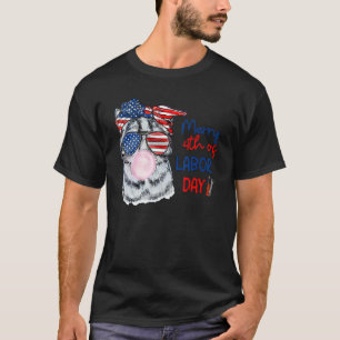 Camiseta Feliz 4º Dia do Trabalho Patriótico Gato soprando