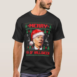 Camiseta Feliz 4º Do Natal Engraçado Biden Ugly Christmas