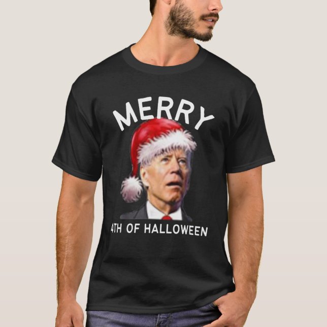 Camiseta Feliz 4º Do Natal Engraçado Joe Biden Natal8 (Frente)