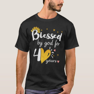 Camiseta Feliz 40 anos Abençoado por Deus pelo Feliz 40º Na