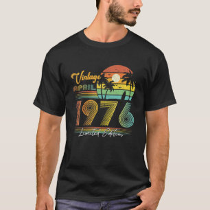 Camiseta Feliz 46º Aniversário Vintage, 46 Anos Abril De 19