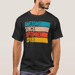 Camiseta Feliz 4.º Aniversário, 4 Anos, Incrível Desde Sept