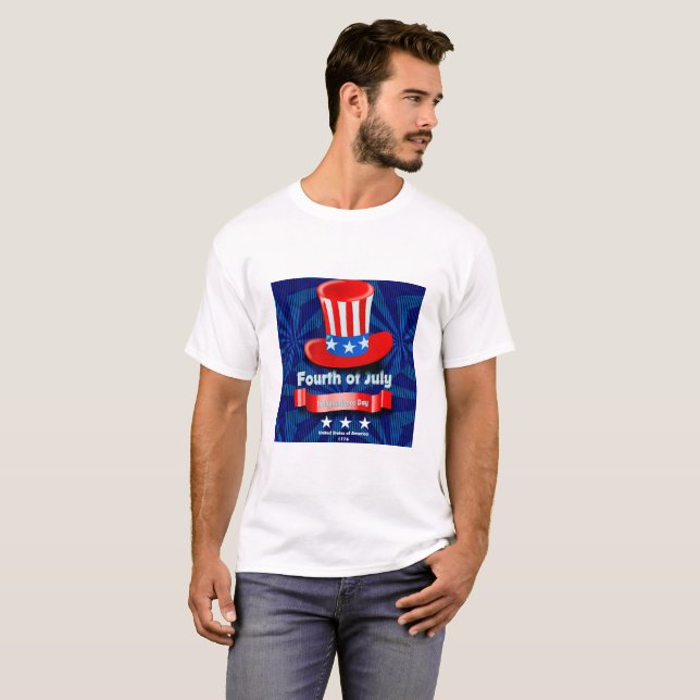 Camiseta Feliz 4 de julho (Frente Completa)