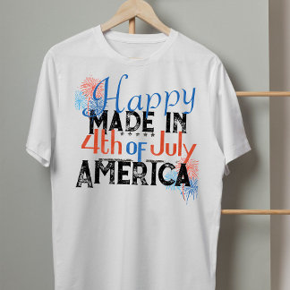 Camiseta Feliz 4 de julho America Fireworks