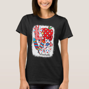 Camiseta Feliz 4 de Julho Amor Professora Vida Julho Crianç