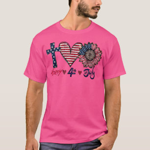 Camiseta Feliz 4 de julho bandeira americana Independência