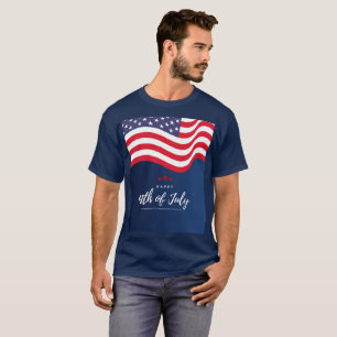 Camiseta Feliz 4 de Julho Bandeira Americana Patriótica