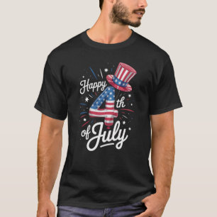 Camiseta Feliz 4 de Julho Bandeira Americana Patriótica EUA