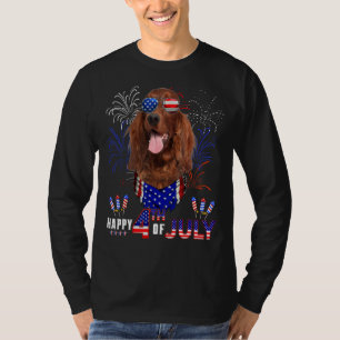 Camiseta Feliz 4 De Julho, Bandeira Americana, Setter Sungl