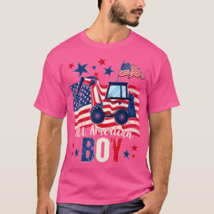 Camiseta Feliz 4 De Julho Bandeira Dos EUA Menino Americano