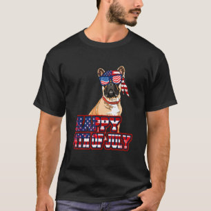 Camiseta Feliz 4 De Julho, Buldogue Americano Flag Gl