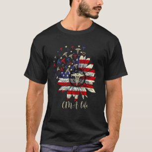 Camiseta Feliz 4 de julho Cma Life Enfermeira Equipe Girass