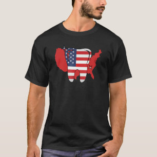 Camiseta Feliz 4 de julho Dentista Dental Assistant nos dá