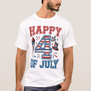 Camiseta Feliz 4 de Julho Design de Vetor Vintage Patriótic