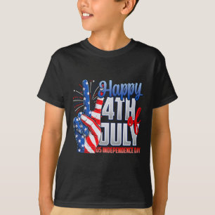 Camiseta Feliz 4 de Julho Dia da Independência Bandeira Pat