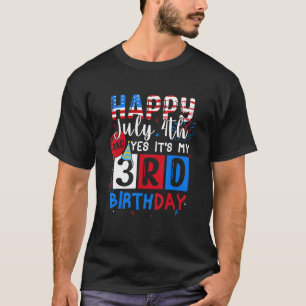 Camiseta Feliz 4 De Julho E Meu Nascer De Aniversário Em 4