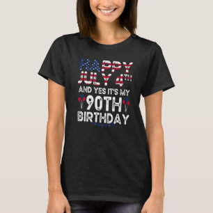 Camiseta Feliz 4 de julho e sim é meu aniversário de 90 des
