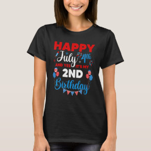 Camiseta Feliz 4 de julho e sim é meu segundo aniversário I