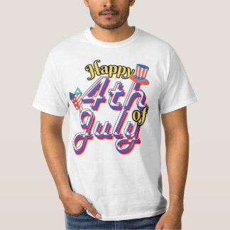 Camiseta Feliz 4 de julho Especial Legal Azul Branco