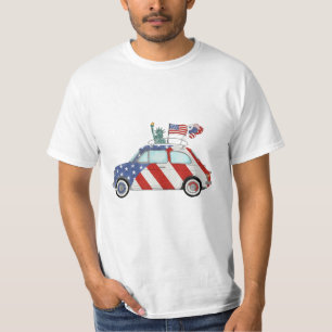 Camiseta Feliz 4 de julho Fiat 500