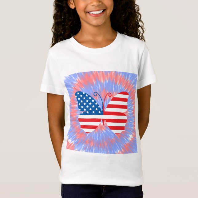 Camiseta Feliz 4 de julho Meninas T-shirt (Frente)