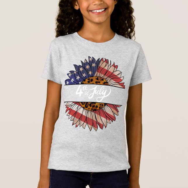 Camiseta Feliz 4 de julho Meninas T-shirt (Frente)