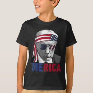 Camiseta Feliz 4 De Julho Merica Trump American Flag Usa