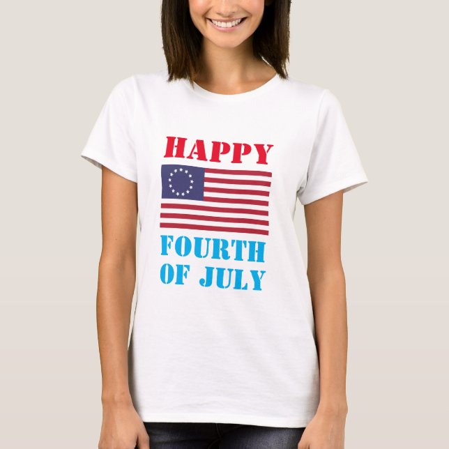Camiseta Feliz 4 de julho Novidade da moda (Frente)
