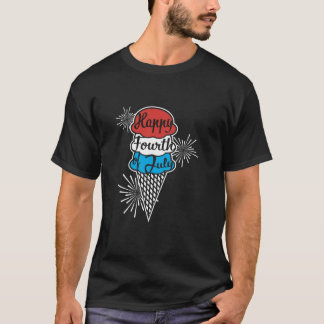 Camiseta Feliz 4 de julho Sorvete Cone Funny America