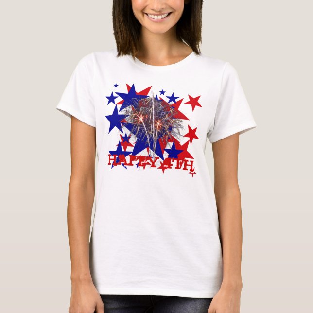 Camiseta Feliz 4 de julho, Stars Shirt - (Frente)