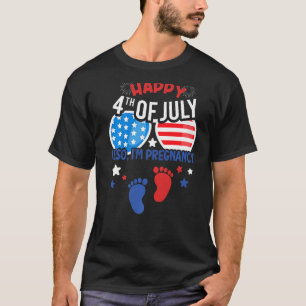 Camiseta Feliz 4 de julho Também estou grávida 4