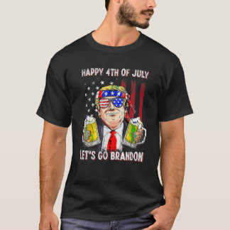 Camiseta Feliz 4 de julho Vamos Beer Brandon Trump Beer