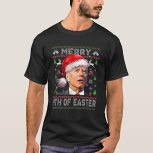 Camiseta Feliz 4 De Papais noeis Páscoas Joe Biden Ugly Ch