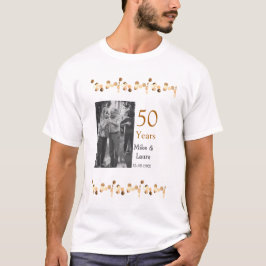 Camiseta Feliz 50º aniversário adicionar nome do casal data