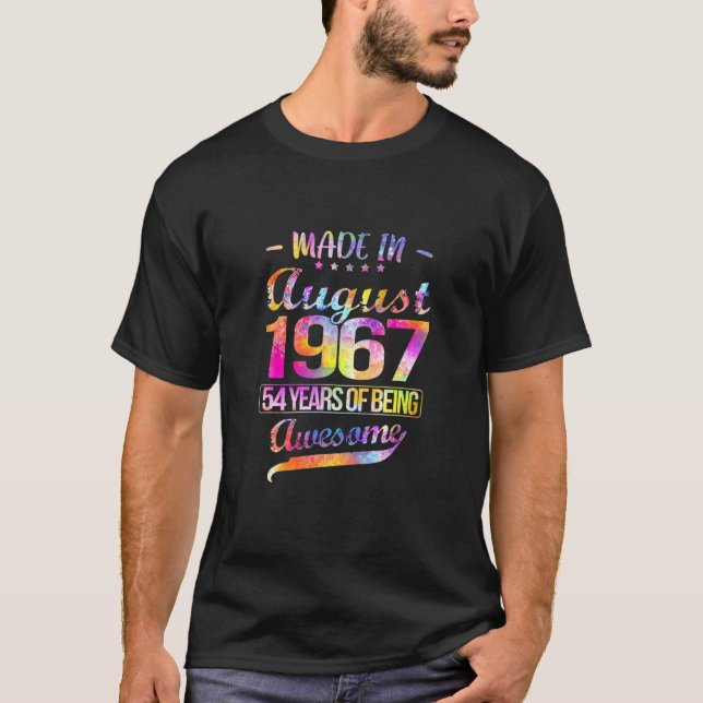 Camiseta Feliz 54º Aniversário A Esses Nasceres Em Agosto D (Frente)