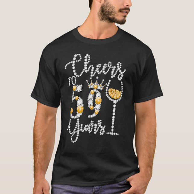 Camiseta Feliz 59 Anos Feliz Rainha D (Frente)